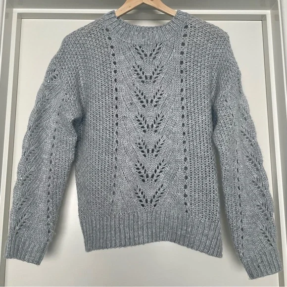 ❌SOLD❌ Dotti Grey Knit Jumper -Soft knit -Crochet look - Picture 1 of 5